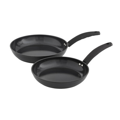 Swan SWPS2021 Stealth 2 Piece Forged Aluminium Frying Pan Set with 5X Stronger Toxin Free Ceramic Coating, 24, 28cm Frying Pans, Induction Compatible