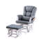 Luxueux fauteuil coulissant rembourré en microfibre avec repose-pieds, mouvement coulissant en douceur et coussin moelleux pour un confort ultime