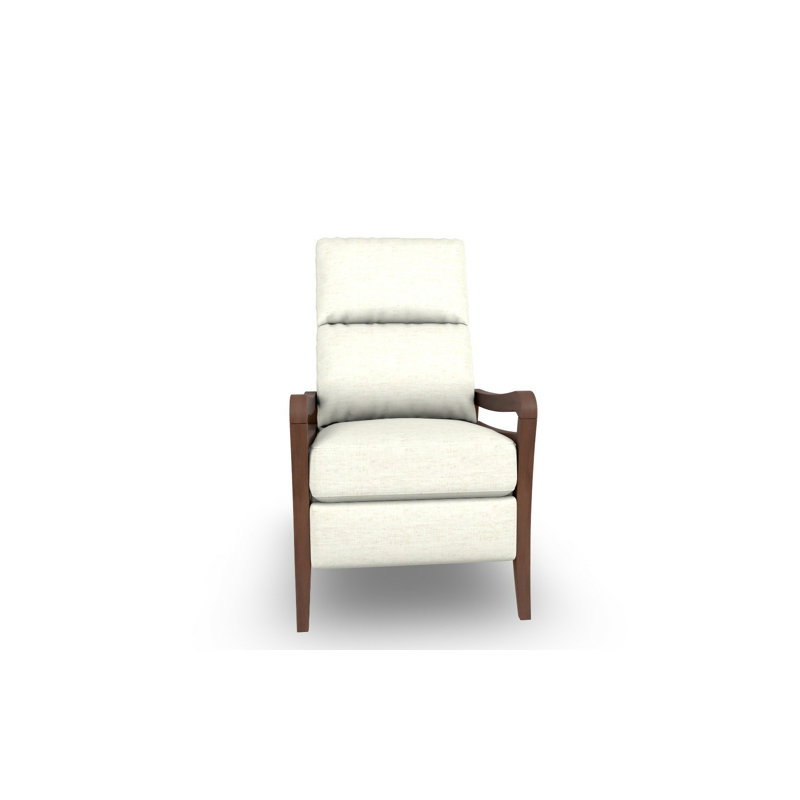 Modern High Leg Recliner, Snow, Dark Walnut
