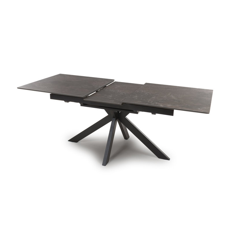 Nysa Extendable Metal Base Dining Table, 200" L x 160" W