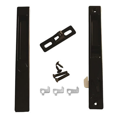 Ensemble de poignées de porte de patio avec garde et S Cam finition noire