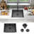 Attop Handmade Nano Black Stainless Steel Scratch-resistant 23 Inch Single Bowl Undermount Kitchen Sink With Strainer