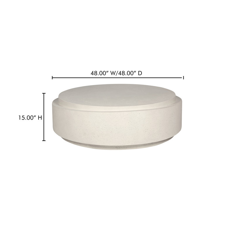Cosmo Outdoor Round Coffee Table, White