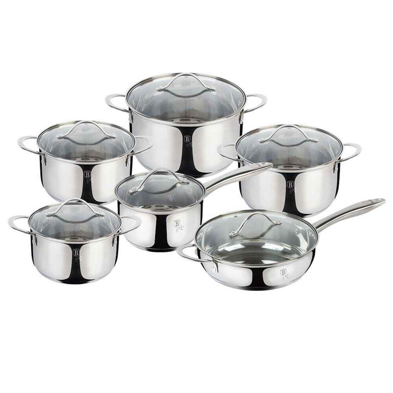 12 - Piece Non-Stick Stainless Steel Cookware Set