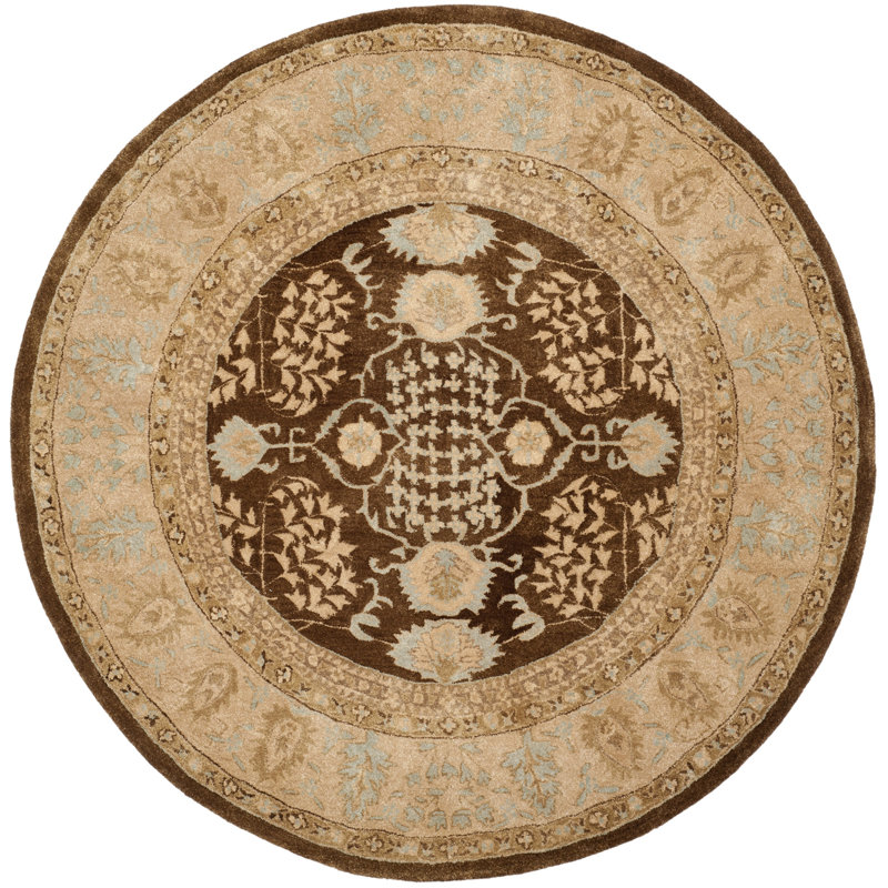 Ladd Wool Pile Oriental Rug, Round 6'