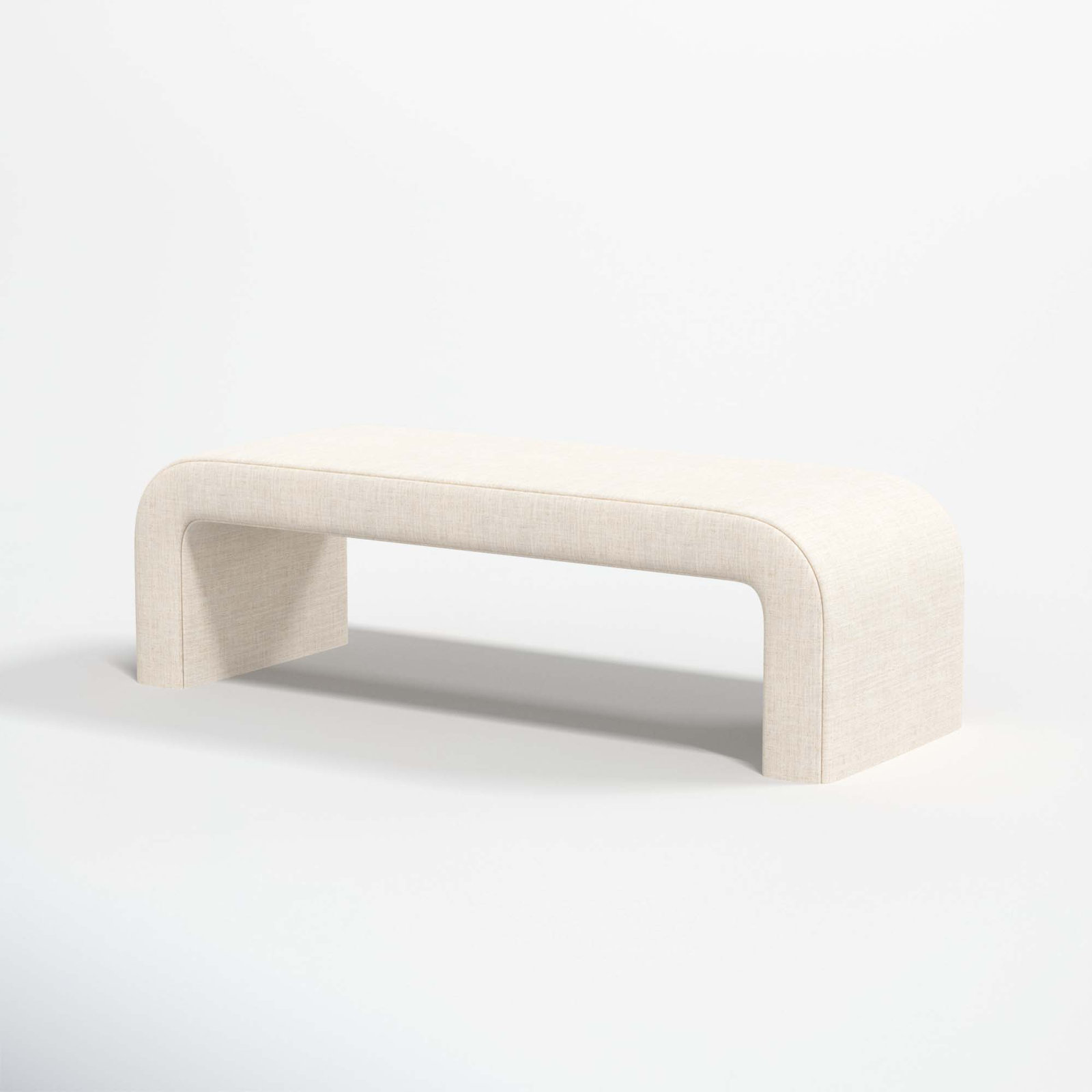 Barley Upholstered Bench, Classic Talc Linen