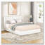 Boucle Upholstered 2-Drawers Storage Bed,Curved Stitched Tufted Headboard