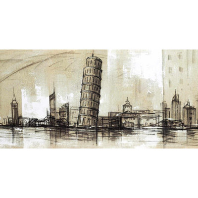 Pise tower sketch - 15.75"x31.50" Desk mat