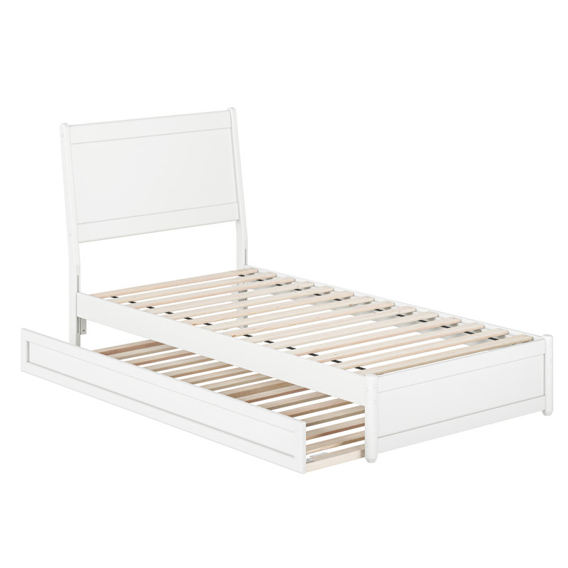 Lit gigogne en bois massif Avdesh, Blanc, Simple TG