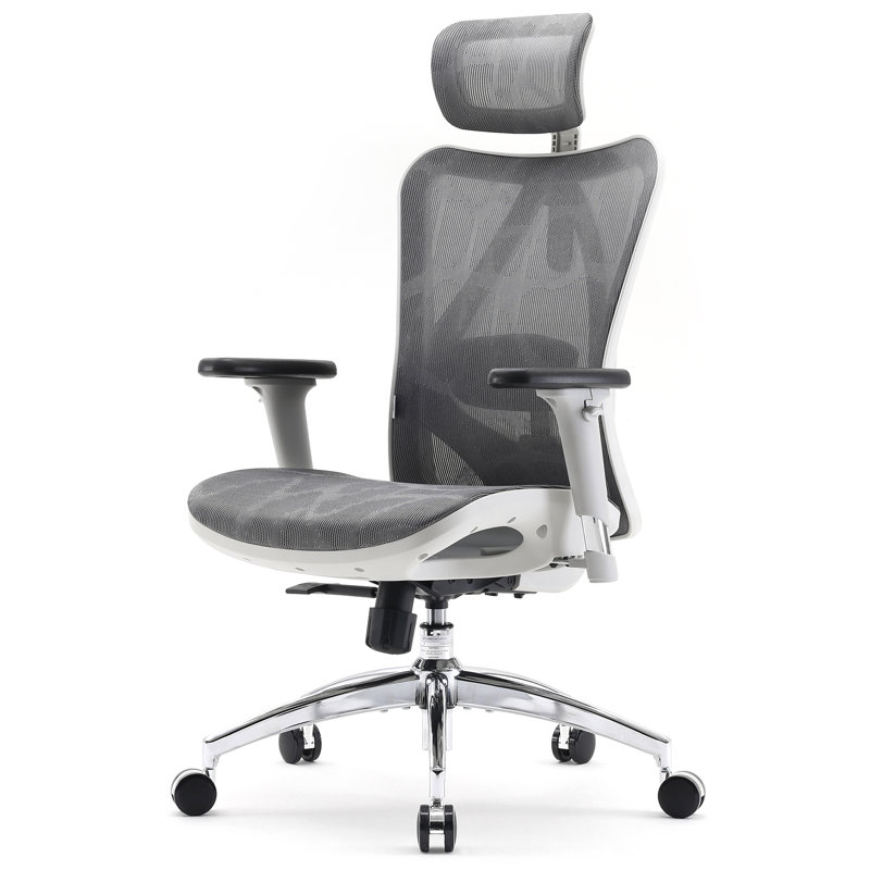 High Back Ergonomic Mesh Task Chair Big and Tall Reclining Comfy Home Office Chair for 300lbs, Light Gray