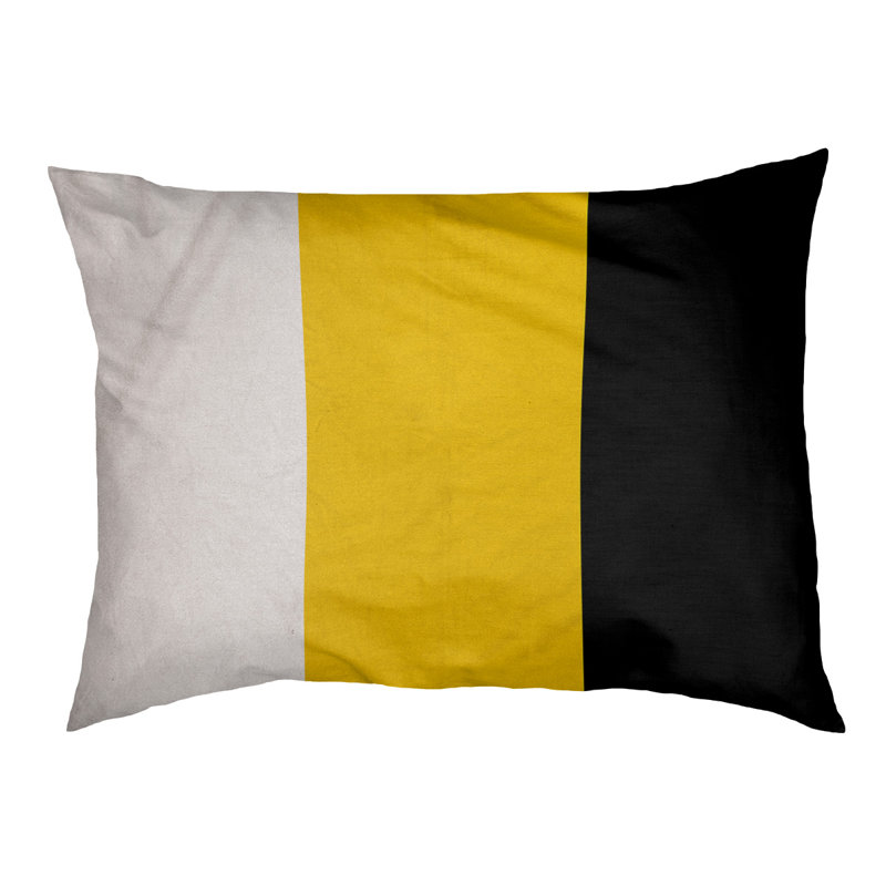Coussin New York Bronx, Moyen (l 28 po x P 18 po x H 9,5 po), Blanc / jaune / noir