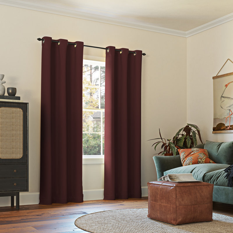 Panneau de rideau occultant avec œillets Burrier Wayfair Basics, L 40 po x L 84 po, Rouge merlot