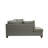 Reversible Polyfiber Sectional Sofa With Ottoman, Grey