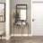 Moderna Aluminum Metal Abstract Crescent Drip Living Room Console Table with Melting Designed Legs and Shaded Glass Top-1750573109