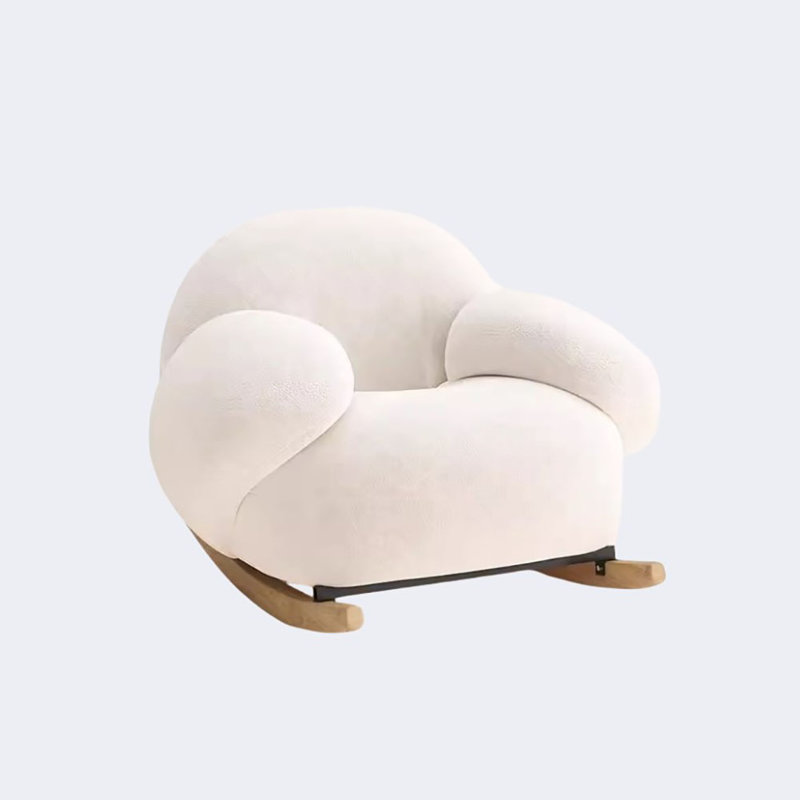 Chaise berçante simple pour la maison, Blanc
