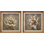 Grunge floral, botanique, rose blanche - ensemble de 2 peintures sur toile