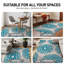 Tapis bleu / ivoire / gris clair à motif floral-85989051