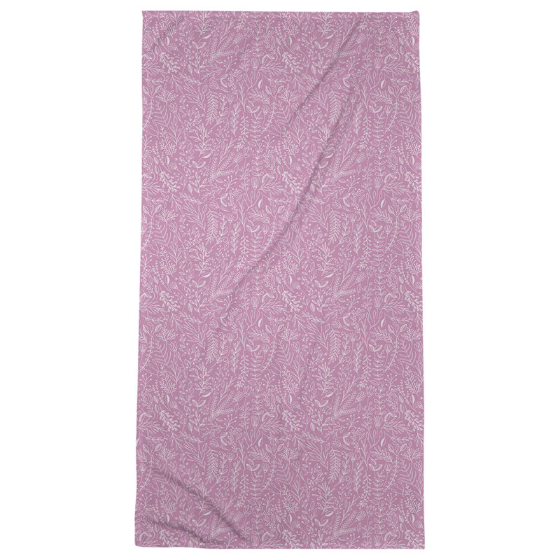 Serviette de bain florale ditsy classique, Rose