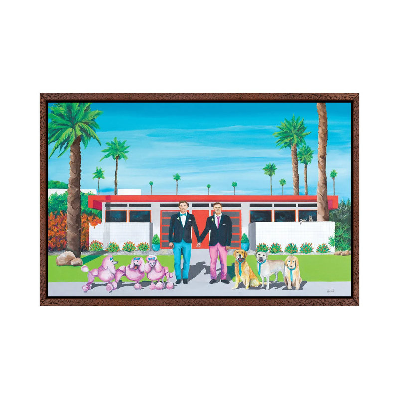 The Wedding Party - Print on Canvas, Classic Brown Wood Framed, 101.6 cm H x 66.04 cm W