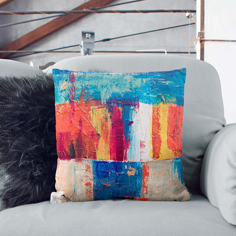 Abstract Square Throw Cushion, 55 x 55 cm, Stone