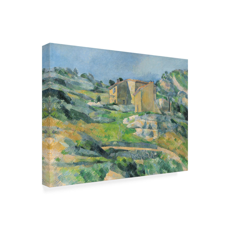 «Maisons dans la Provence 1833» par Paul Cezanne - reproduction d'art sur toile, H 24 po x l 32 po x P 2 po