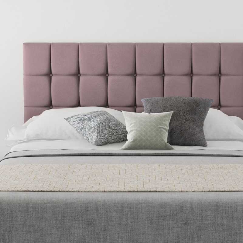 Wellington Upholstered Headboard, Single (3'), Velvet Blush