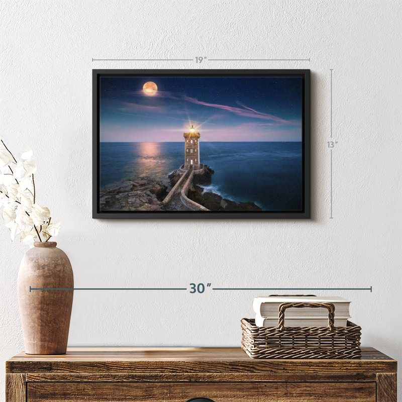 Impression sur toile «Phare plage», H 13 po x l 19 po