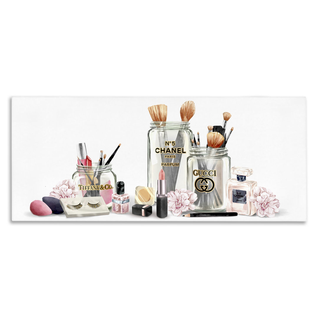 Floral Cosmetic Collection Modern Glam Fashion Still Life by Ziwei Li - Graphic Art Stupell Industries 