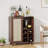 Sideboard Cabinet With Storage, 34 Inch Wine Bar Cabinet With Wine Racks, Buffet Cabinets For Home, Living Room-1263097551