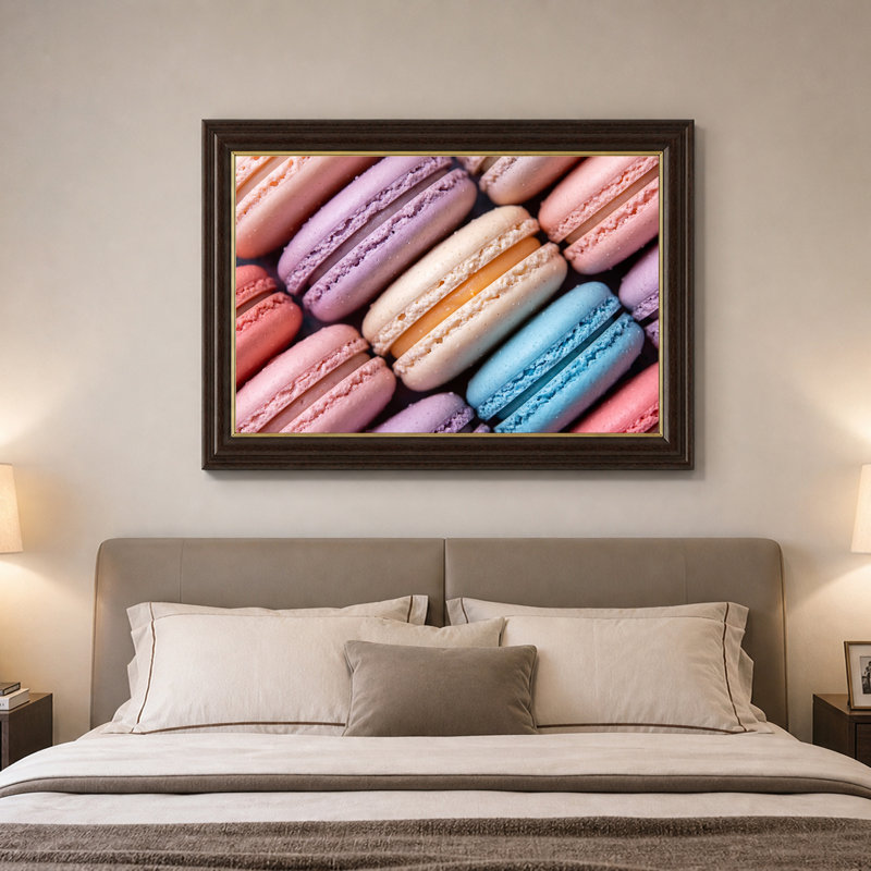 Art mural sur toile assorti, "Macarons pastels disposés en diagonale", H 16 po x l 24 po
