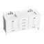 Dessus de meuble-lavabo en pierre de salle de bain 72 po x 22 po avec lavabo et dosseret en céramique encastré - Comptoir de salle de bain chic 72 po x 22 po blanc
