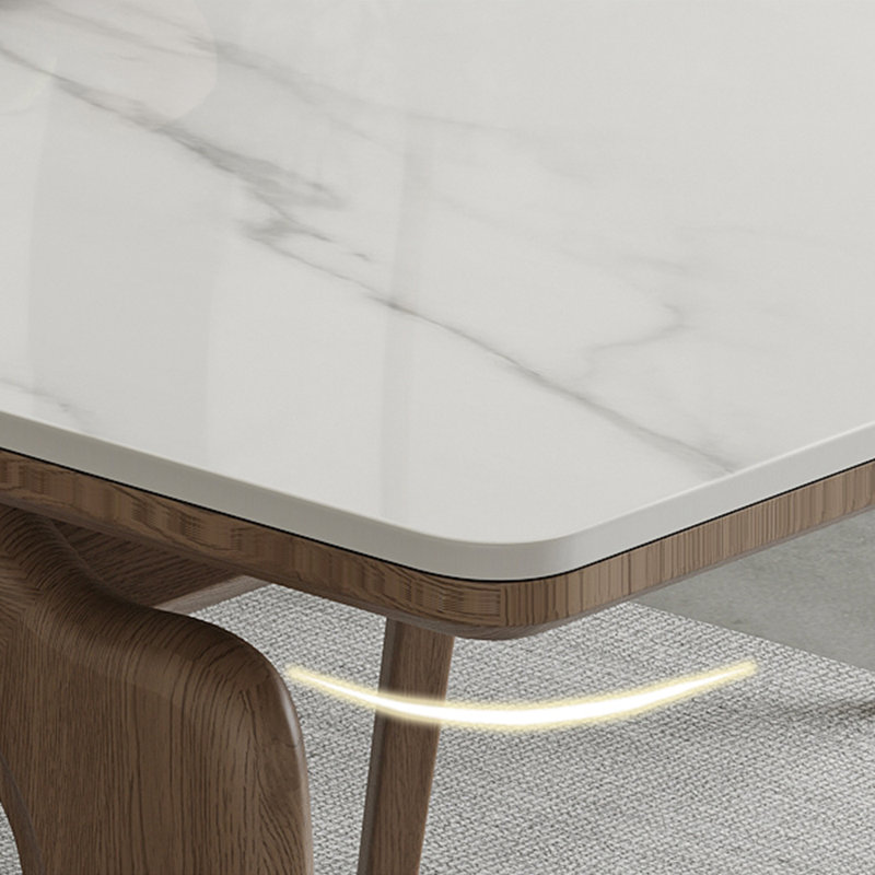 Light luxury simple rectangular dining table set, 29.5"H x 63"L x 31.5"W