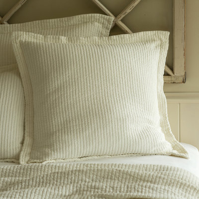 Hudson Stripe Cotton Blend No Sham Set, Euro, Petal