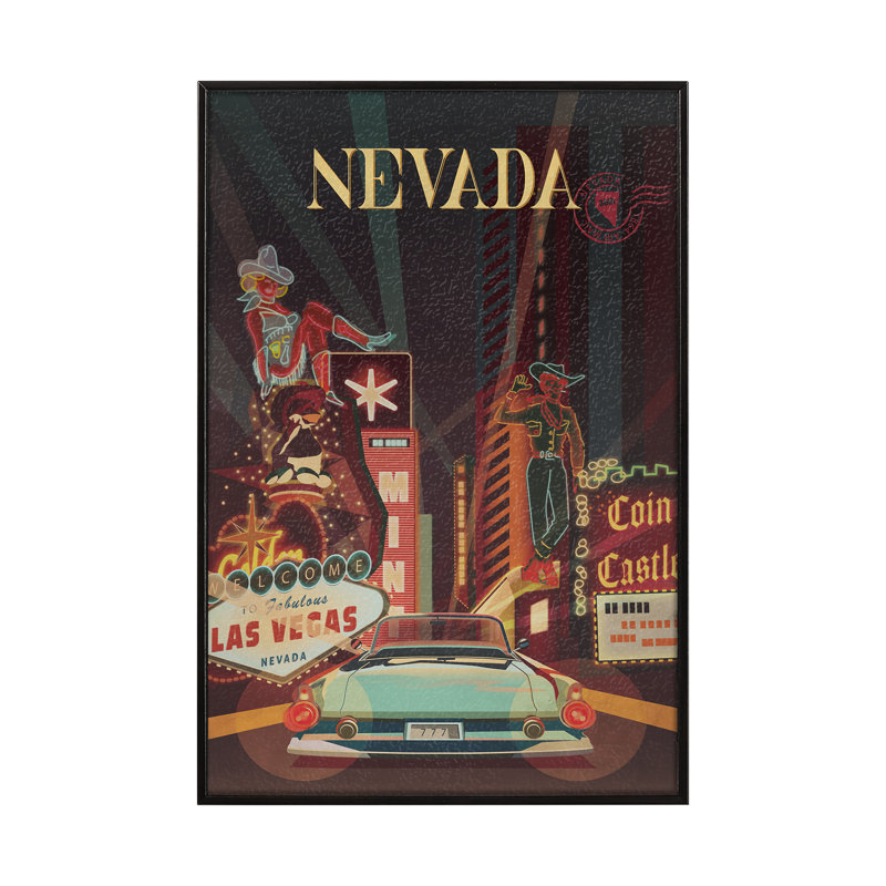 Nevada Go par Simone, reproduction d'art encadrée sous verre, Cadre flottant noir, H 15,5 po x l 10,5 po x P 1,5 po