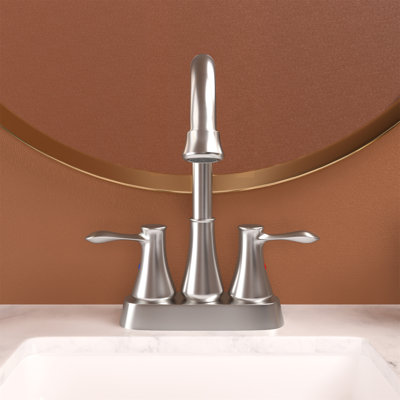 4 Inch 2 Handle Centerset Bathroom Faucet,With Pop Up Drain And 2 Water Supply Lines