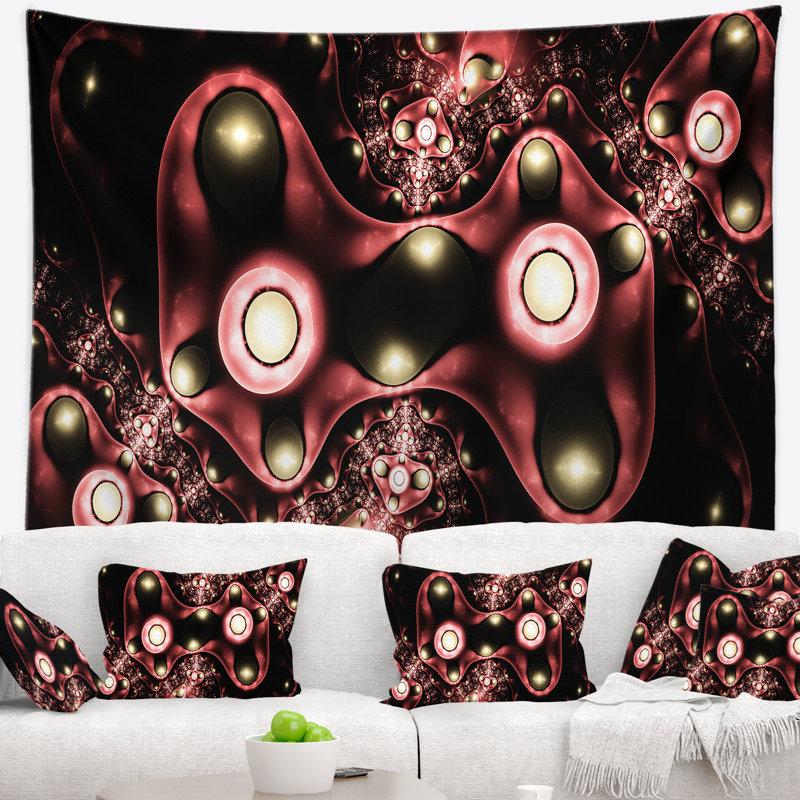 Tapisserie florale 3D surréelle brune, H 32 po x l 39 po