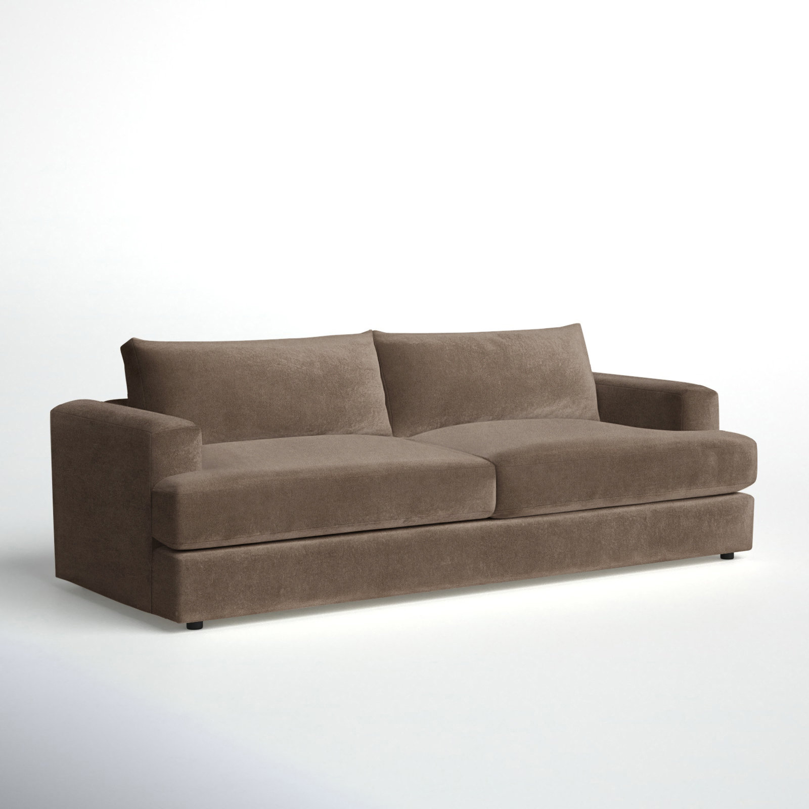 Cayden 96'' Upholstered Sofa, Bella Cocoa Performance Velvet
