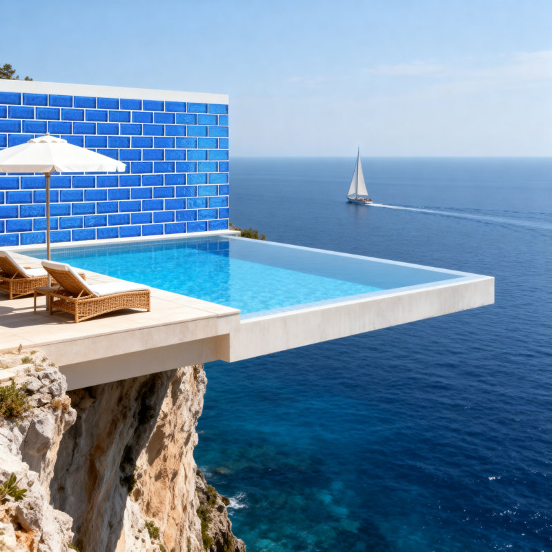Free Flow 1 in. x 2 in. Glass Straight Edge Brick Mosaic Wall & Pool Tile