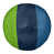 Vert / bleu marine / bleu