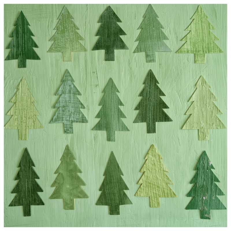 Green Tree Silhouettes Comforter, Twin