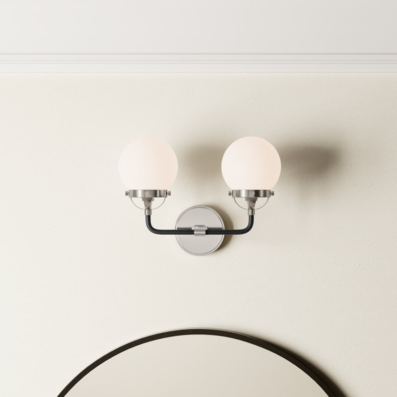 Newport 2-Light Steel Vanity Light, No , Brushed Nickel