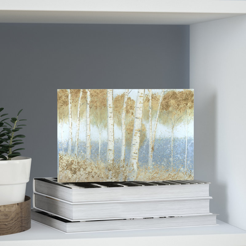 James Wiens Summer Birches - reproduction d'art sur toile, H 26 po x l 40 po x P 1,5 po, Toile tendue, Pas de tapis