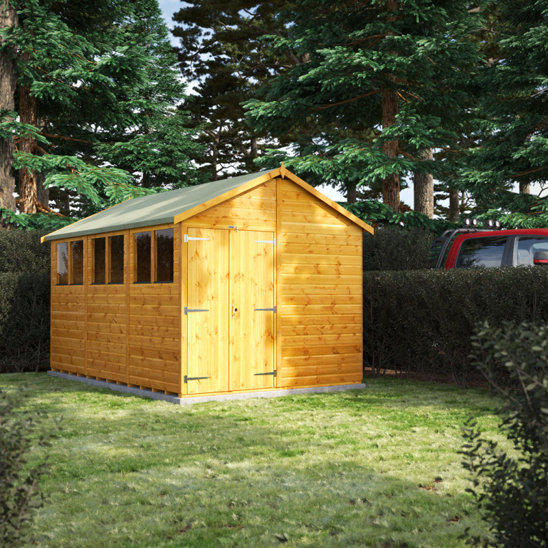 Powersheds Timber Tongue & Groove Garden Shed, Double Doors