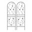 Paquet de 4 treillis de jardin en métal 86,7 po x 19,7 po antirouille pour plantes grimpantes, support de fleur extérieur papillon noir-179154596