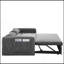 Canapé-lit moderne convertible de 55 po avec 2 poches pour accoudoirs amovibles, canapé-lit en velours avec lit escamotable, 2 coussins et dossier réglable pour le salon, accoudoirs à motif quadrillé-515964911