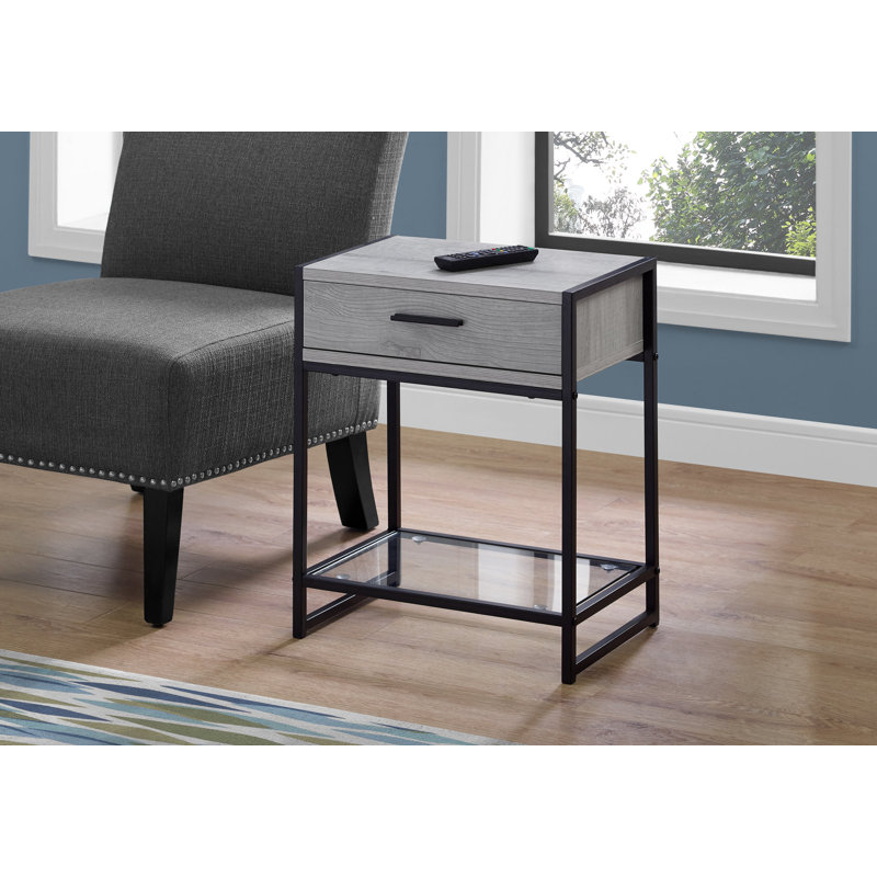Hammons End Table with Storage, Gray