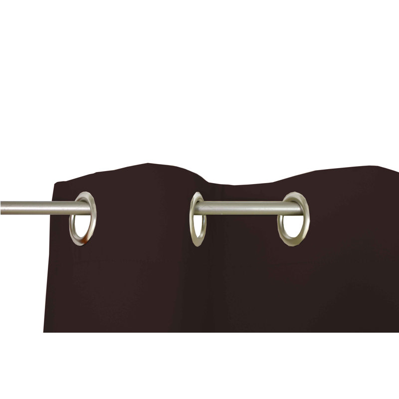 Polyester Blackout Grommet / Eyelet Curtain Panel, 142cm Width x 395cm Drop, Black
