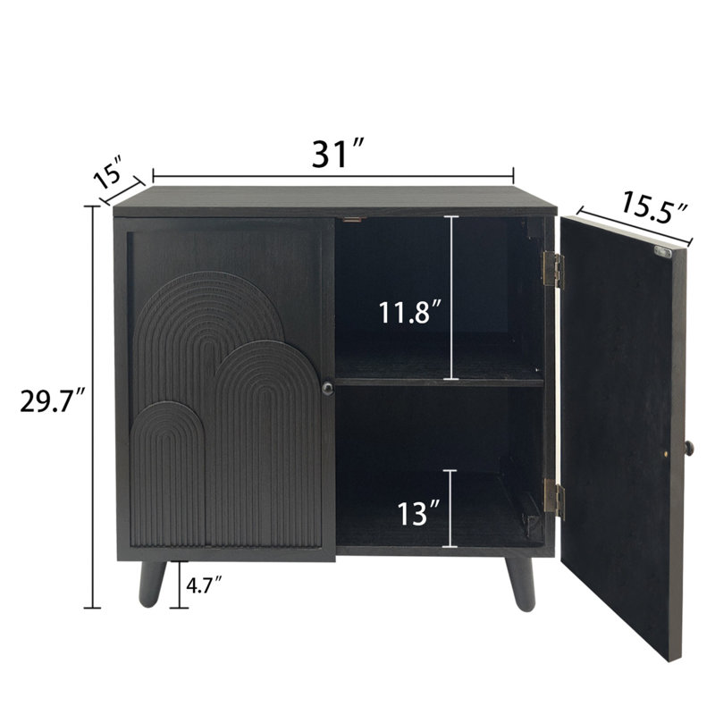 Armoire de rangement moderne Roomfitter à 2 niveaux avec porte géométrique en relief