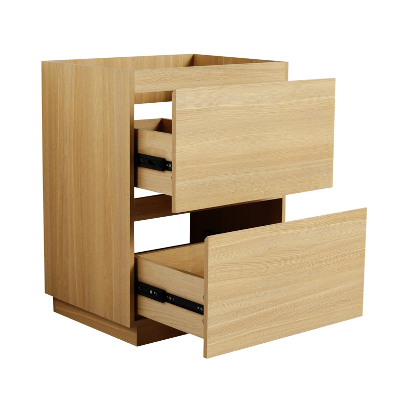 24" Bathroom Vanities With Single Sink Combo, Oak