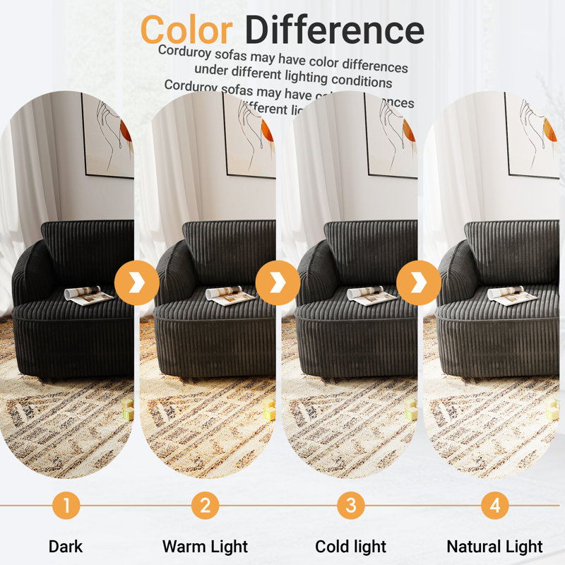 35" Swivel & Stationary Accent Chair Set – 2-Piece Compressed Memory Foam Lounge Chairs For Living Room & Bedroom